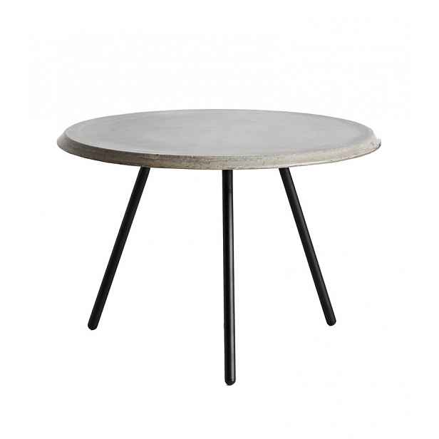 Konferenční stolek "Soround", 14 variant - Woud Varianta: Ø 60 cm - beton | černé nohy (39,5 cm)