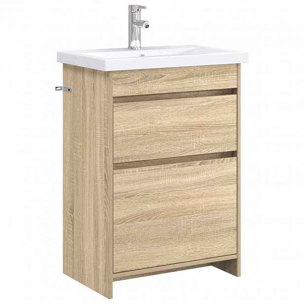 vidaXL Sada koupelnového nábytku Dub sonoma 61 x 40 x 84,5 cm