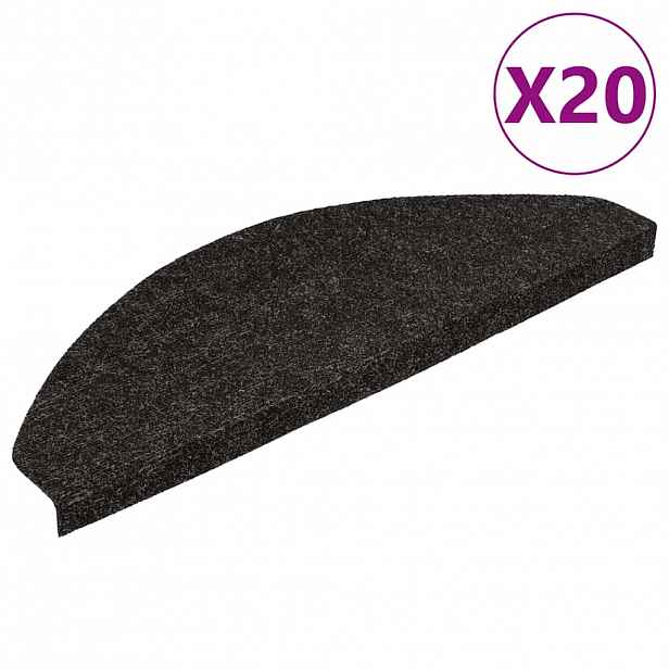 vidaXL Samolepicí rohože na schody 20 ks černé 56x17x3 cm