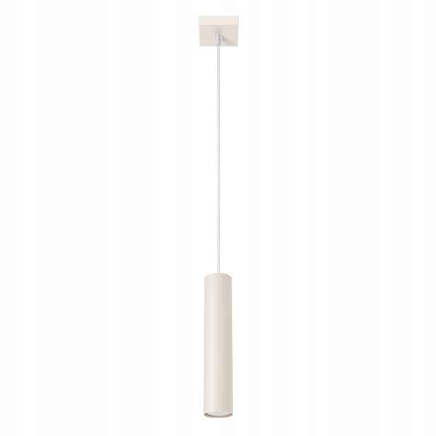 Sollux Moderní závěsná lampa béžová tuba 30 cm do jídelny nad ostrov