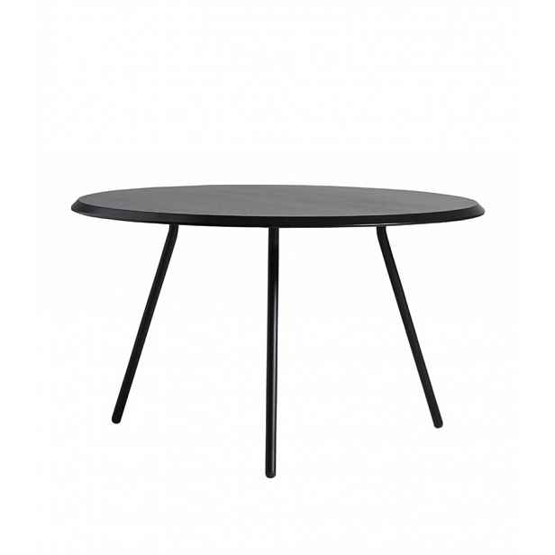 Konferenční stolek "Soround", 14 variant - Woud Varianta: Ø 75 cm - dub, černý | černé nohy (39,5 cm)