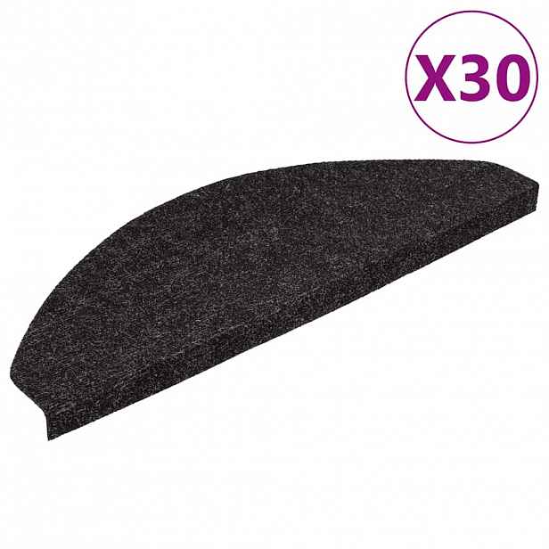 vidaXL Samolepicí rohože na schody 30 ks černé 56x17x3 cm