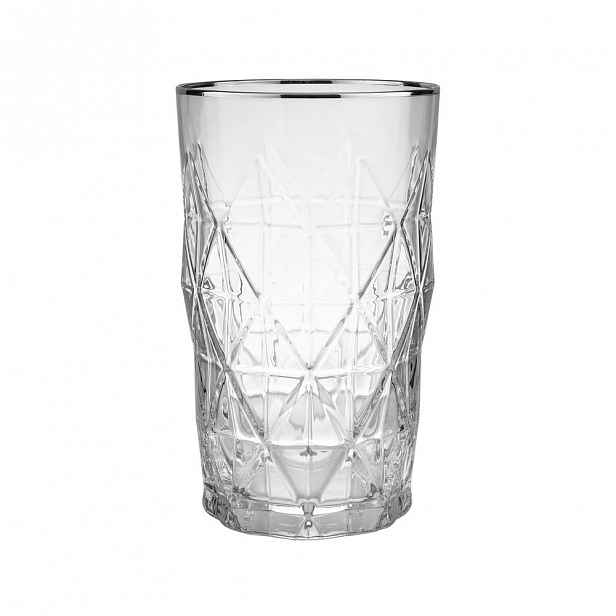 Butlers UPSCALE Sklenice na long drink se stříbrným okrajem 460 ml - 6 ks