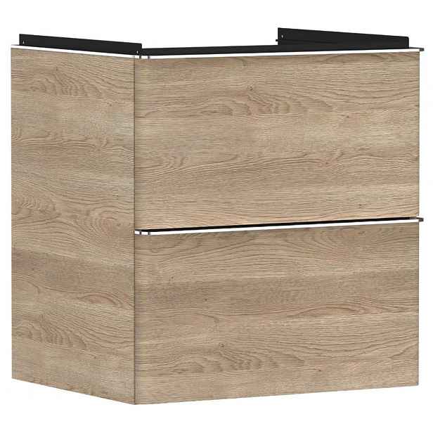 Hansgrohe Xelu Q - Umyvadlová skříňka, 63x58x50 cm, 2 zásuvky, přírodní dub/chrom 54025000