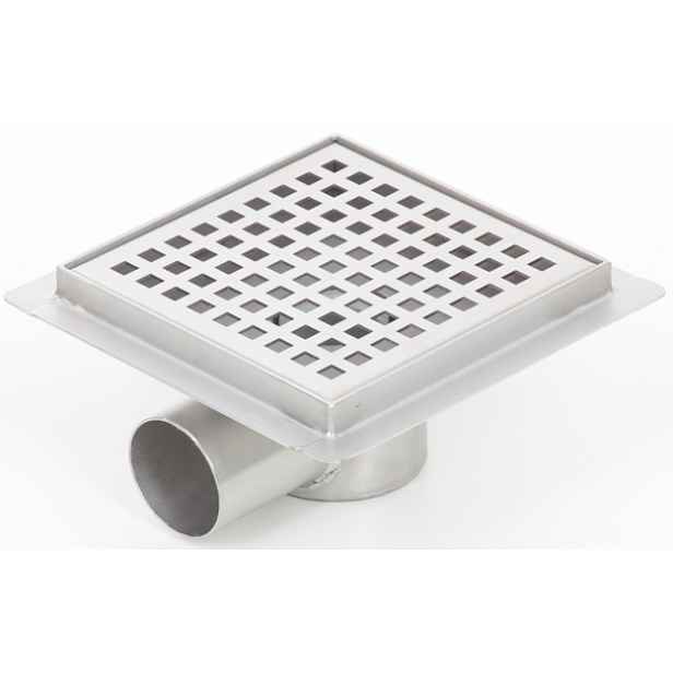 Kesmet Kanalizační mřížka 150 x 150 mm, sifon, kov/ová barva