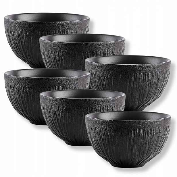 Miska salátová mísa kulatá Wilmax 600 ml, černý porcelán s imitací kamene