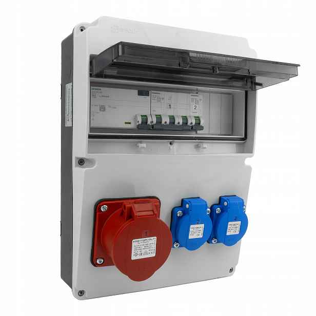 Stavební rozvaděč 16A 2x230V Schuko s chráněnou elektrickou skříní
