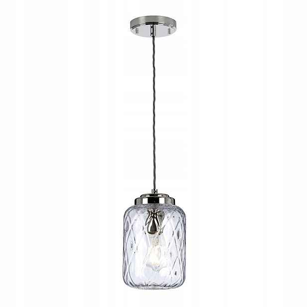 Závěsná lampa Sola 1xE27 60W leštěný nikl, průhledné sklo Elstead