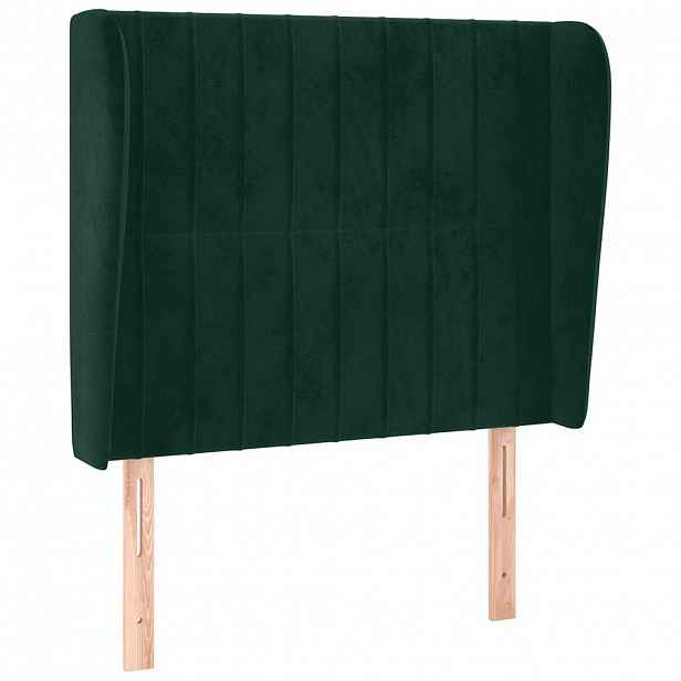 vidaXL Čelo postele typu ušák tmavě zelená 93x23x118/128 cm samet