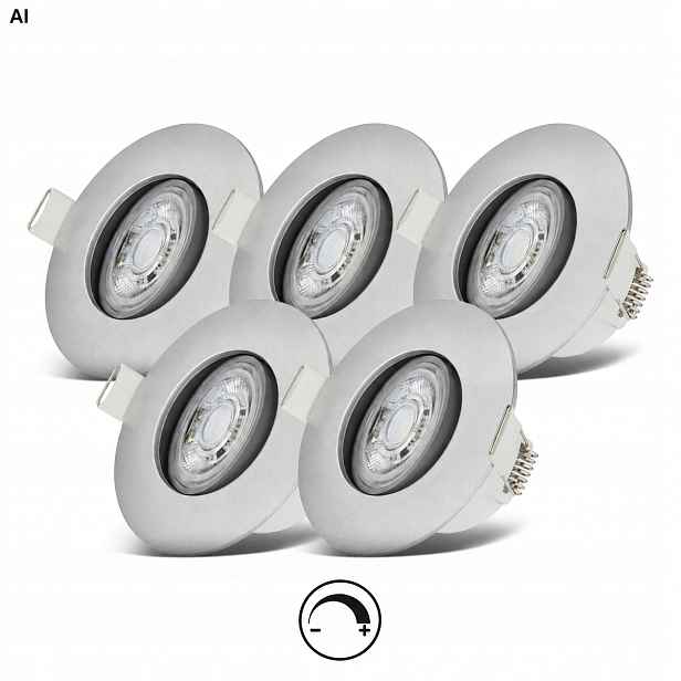 5x Kulaté Stropní Svítidlo Led 4,9W Stropní IP65 Koupelnové zapuštěné stmívatelné obývací pokoj
