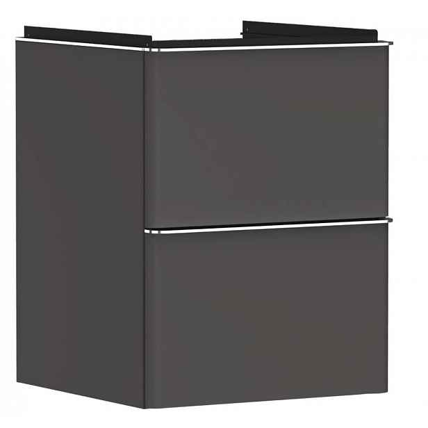 Hansgrohe Xelu Q - Umyvadlová skříňka, 63x48x50 cm, 2 zásuvky, matná šedá/chrom 54020000