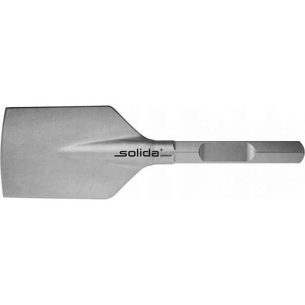 Ploché dláto s řezačkou 400 x 125 mm, šestihranná rukojeť 28 mm, Solida