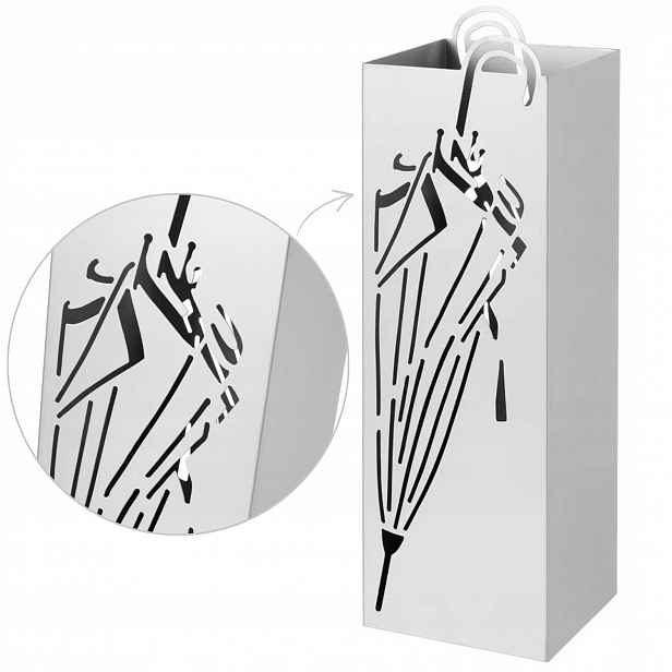 Stojan na deštníky kovový Umbrella bílý 16x49 cm, moderní deštník