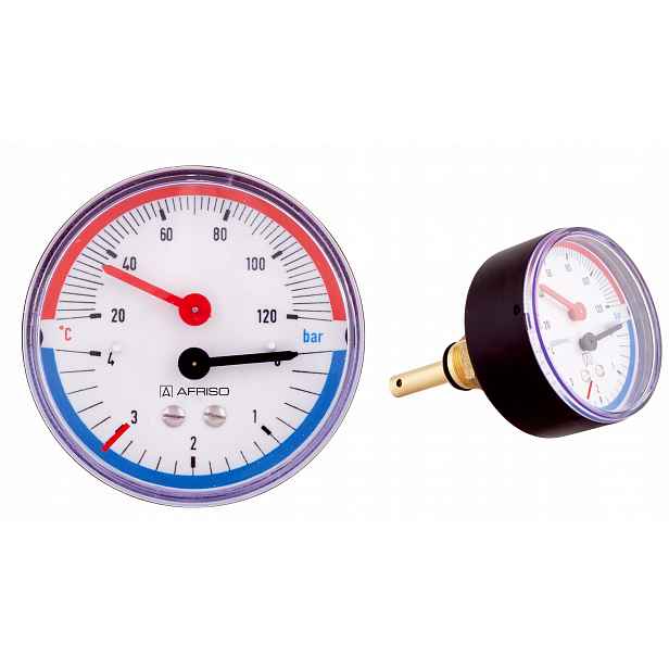 Termomanometr Zadní 80 mm 20-120C 0-4 Bar Afriso