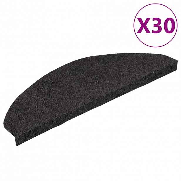 vidaXL Samolepicí podložky na schody 30 ks černé 65x22,5x3,5 cm