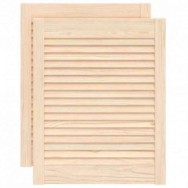 vidaXL Louverované dveře se dveřmi 2 ks Přírodní 69 x 49,4 cm