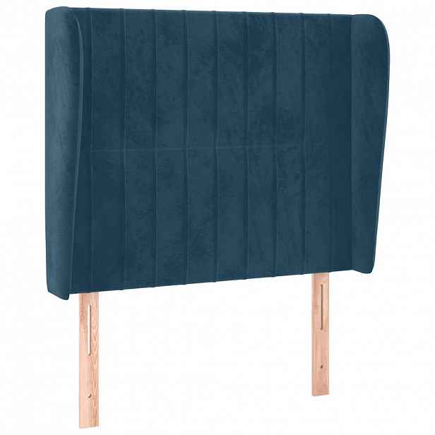 vidaXL Čelo postele typu ušák tmavě modrá 93x23x118/128 cm samet
