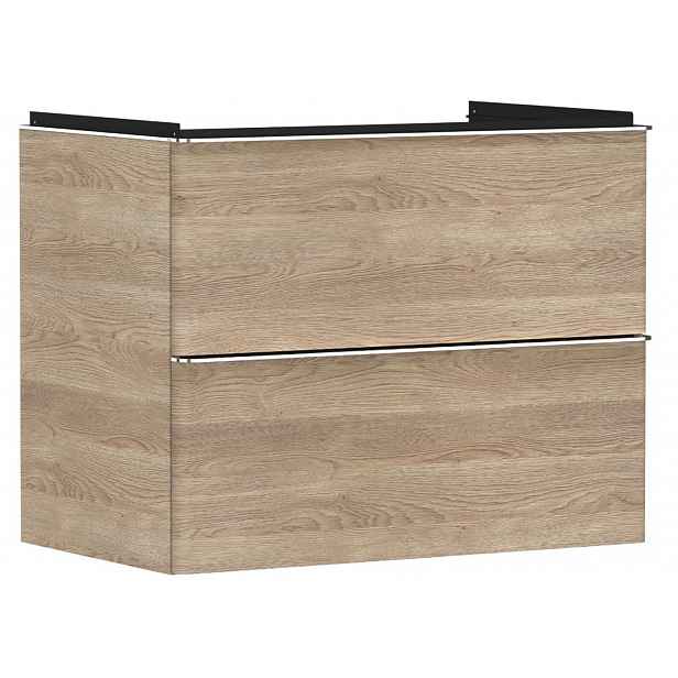 Hansgrohe Xelu Q - Umyvadlová skříňka, 63x78x50 cm, 2 zásuvky, přírodní dub/chrom 54029000