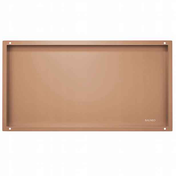 Měděná výklenková police 60x30x10 cm Wall-box No Rim, nerezová ocel