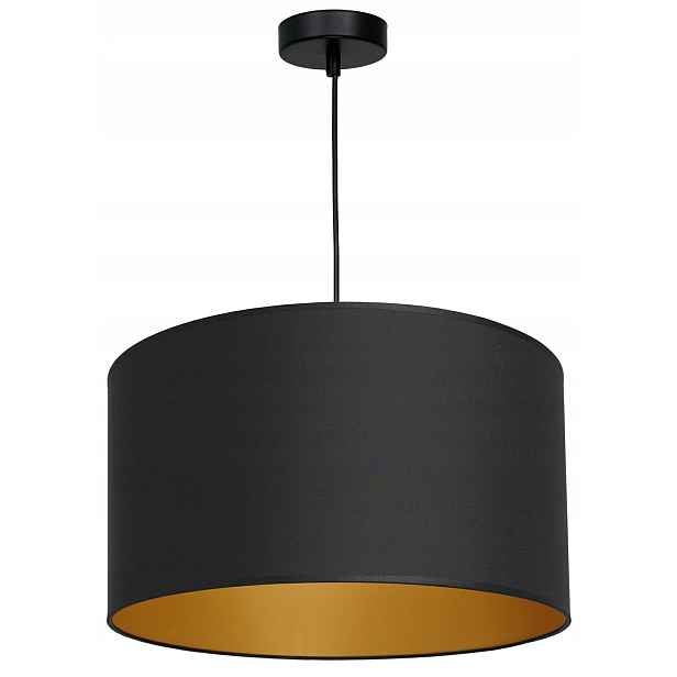 Moderní závěsná stropní lampa Arden Černo-zlatá Abažur 1xE27 40 cm