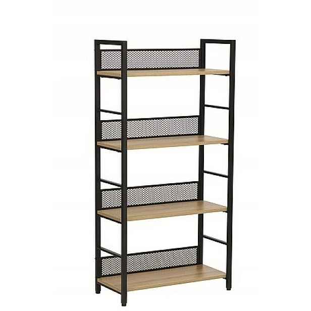 Regál sloupková skříňka Raw R4 dub/černá 121 cm Sig