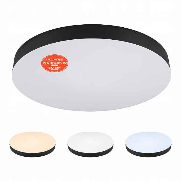 Stropní Svítidlo Led Stropní Svítidlo Cct Černá Teplá Studená 50 cm IP54 XXL Venkovní