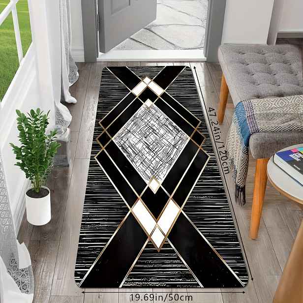 TEMU 1 ks, Lehká luxusní bohémská rohová předložka k vchodovým dveřím, protiskluzová, snadno se čistí, lze prát v pračce, obývací pokoj, ložnice,