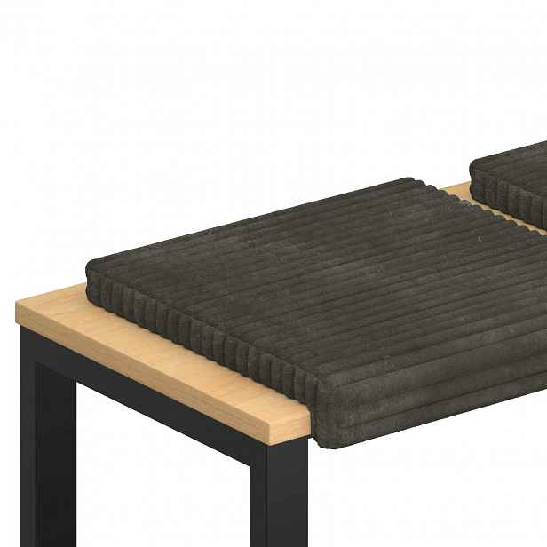 vidaXL Polštář na lavici 2 ks Hladký kord Antracitová Hloubka 35 cm
