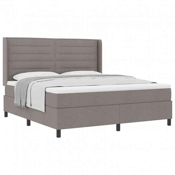 vidaXL Postel s boxspringem s polštářem Taupe 200 x 180 cm textil