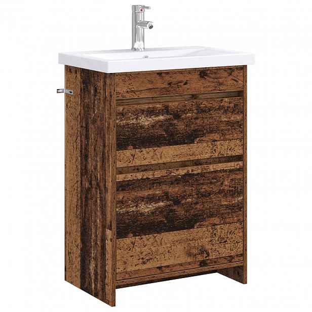 vidaXL Sada koupelnového nábytku Staré dřevo 61 x 40 x 84,5 cm