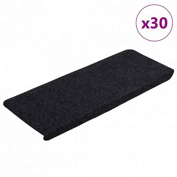 vidaXL Samolepicí podložky na schody 30 ks černé 65x24,5x3,5 cm