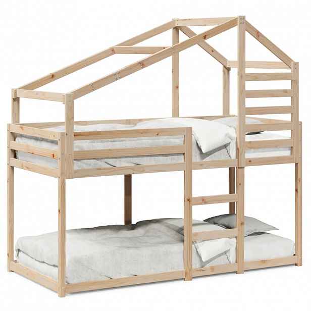 vidaXL Patrová postel bez matrace 90 x 190 cm masivní borové dřevo