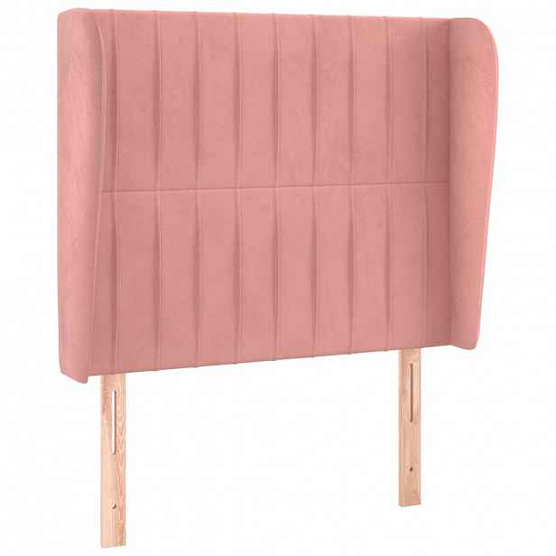 vidaXL Čelo postele typu ušák růžové 93 x 23 x 118/128 cm samet