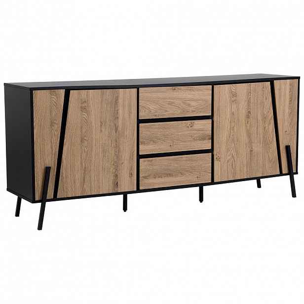 Beliani SIDEBOARD se 2 dveřmi Hnědý/Černý Blackpool