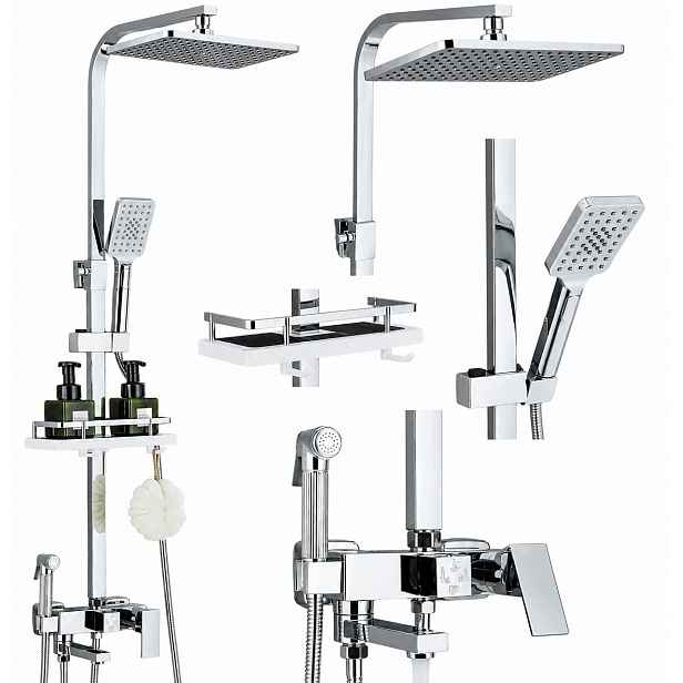 Sprchový Set Dešťová sprcha Tryska Sprchová Hlavice Sprcha Bidet Chrom