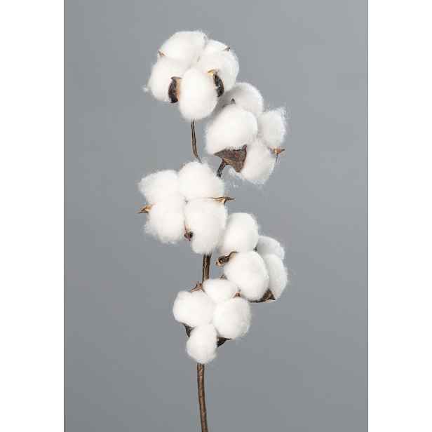 Umělá květina Bavlník 49 cm, bílá
