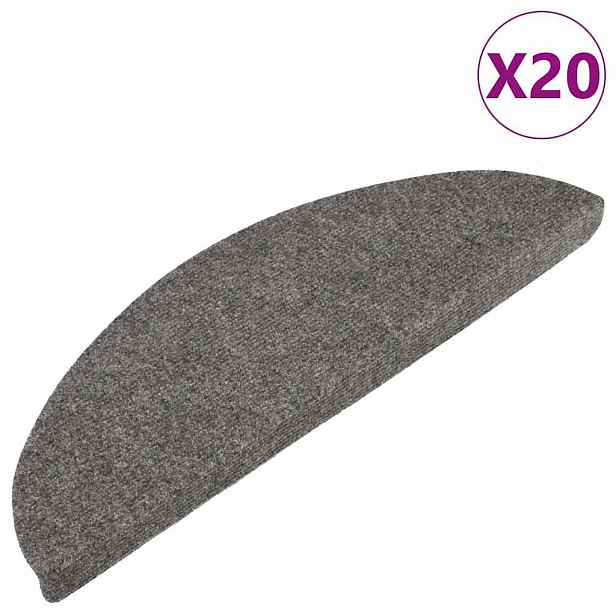 vidaXL Samolepicí rohože na schody 20 ks šedé 56x17x3 cm