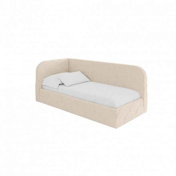 ALTDECOR JEDNOLŮŽKOVÁ POSTEL pro mládež s úložným prostorem, vpravo - ELRY 80x200 tmavě béžová