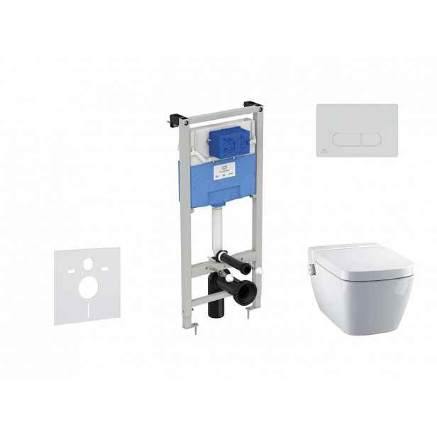 Ideal Standard ProSys - Set předstěnové instalace, sprchovací toalety a sedátka TECEone, tlačítka Oleas M1, Rimless, SoftClose, chrom mat ProSys120M S