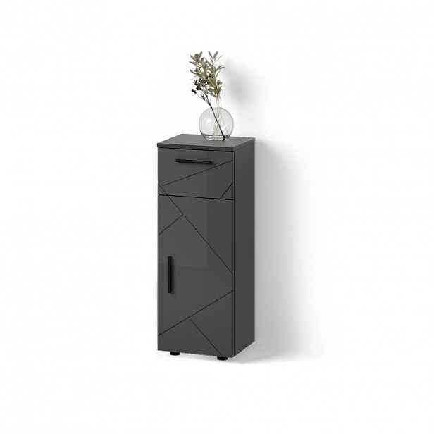 Livinity® STŘEDNÍ SKŘÍŇKA Ronco Antracitový vysoký lesk 30 x 81 cm