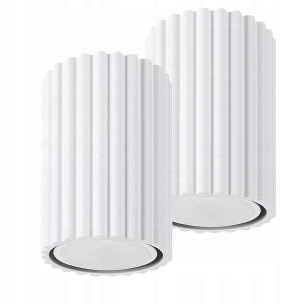 Sada 2 x Stropní bodové svítidlo Sollux Karbon 10cm GU10 10W bílé kulatý