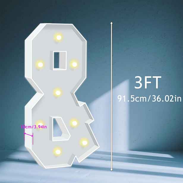 TEMU [Teplá žlutá LED písmena] Velká 3ft světelná písmena, 36,02" teplá žlutá LED světelná mozaiková písmena A-Z +, ideální pro narozeniny, promoce,