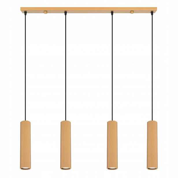 Závěsná lampa Karbon 4L zlatá Osvětlení nad ostrovem Závěsné trubky Sollux