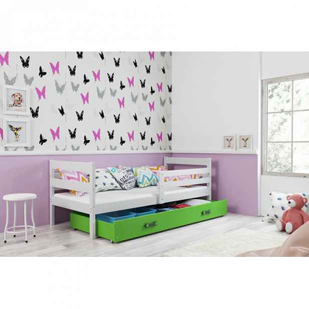 Dětská postel ERYK 190x80 cm Bílá Zelená