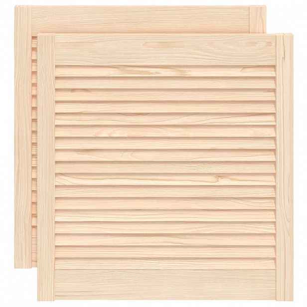 vidaXL Louverované dveře se dveřmi 2 ks Přírodní 69 x 49,4 cm