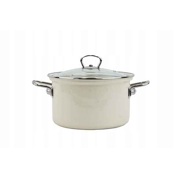 Belis Hrnec Emal. S Poklicí 2L 16 CM Eco Cream