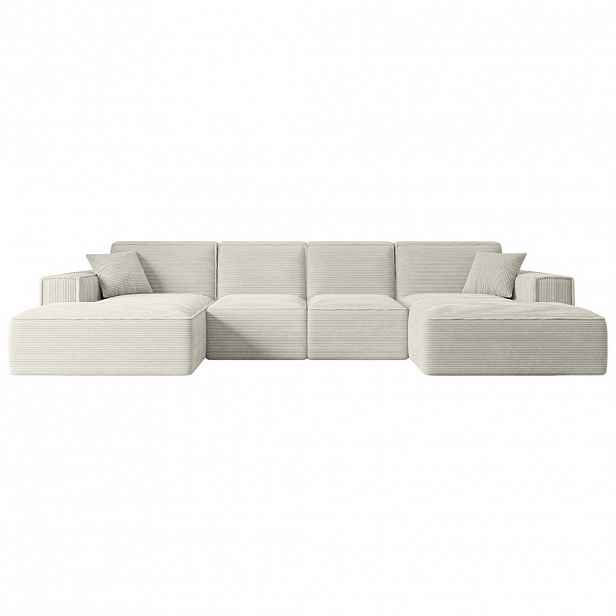 ALTDECOR SEDACÍ SOUPRAVA SIERRA-U – 349 × 169 × 80 cm, krémový manšestr