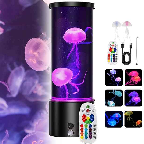 Lávová Lampa S Medúzami, Led Lampa, Rgb Náladová Lampa S Barvami