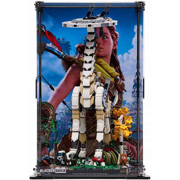 Vitrína s pozadím 2 Blacked Brick pro Lego Horizon 76989 Forbidden West: Žiraf