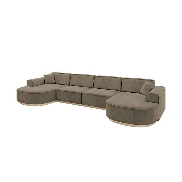 ALTDECOR SEDACÍ SOUPRAVA ve tvaru U MARI-U2-v1 388x171x83 Hnědá Velur